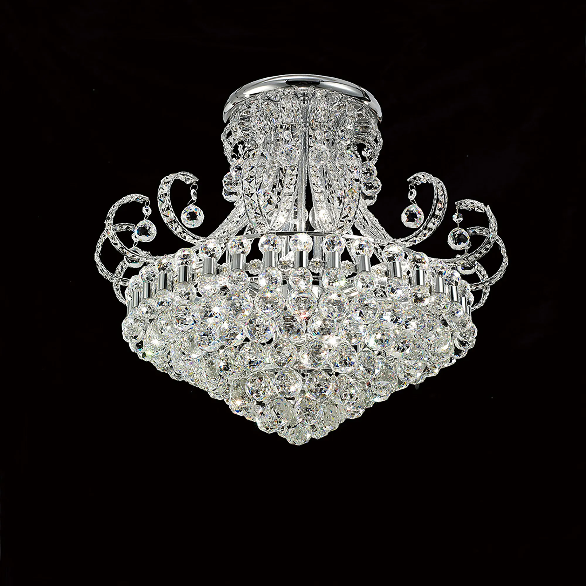 IL30027  Pearl Crystal Chandelier 12 Light (18.3kg) Polished Chrome